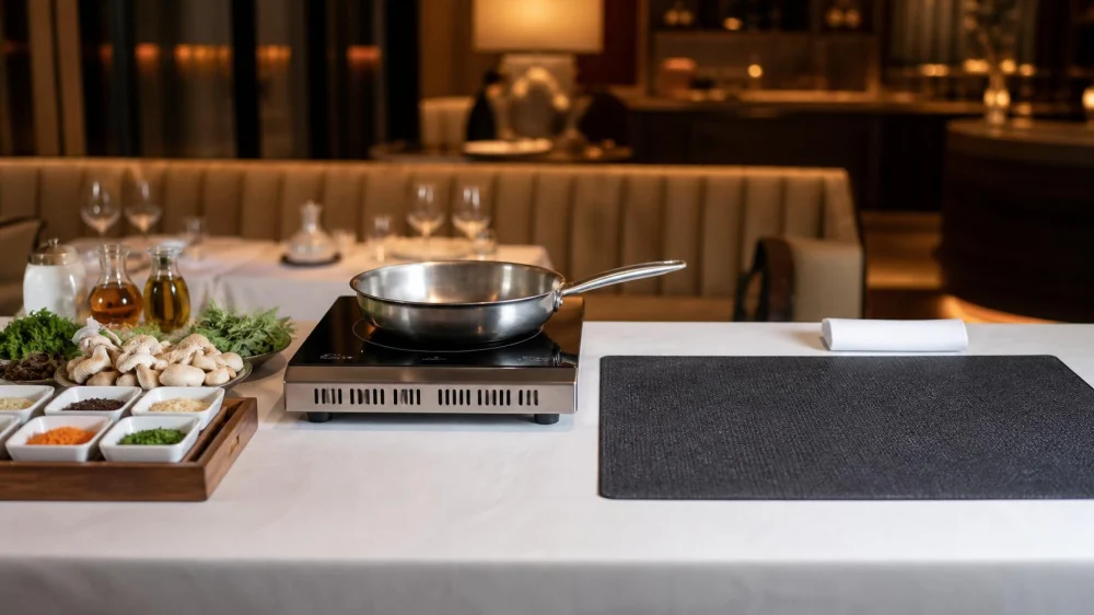 Tableside Cooking at a Restaurant: Clear Space, Heat, and Service Boundaries