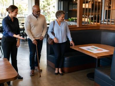 Restaurant Booth Seating: Space, Transfer, and Table Reach