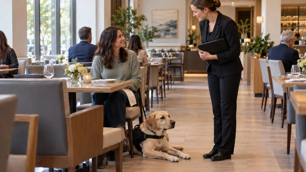 Restaurant Service Animal: Access, Seating, and Handler
