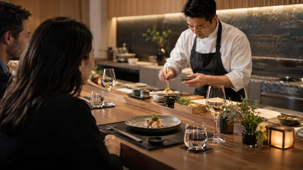 Chef's Counter Booking: Seats, Menu, and Interaction