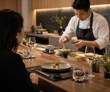Chef's Counter Booking: Seats, Menu, and Interaction