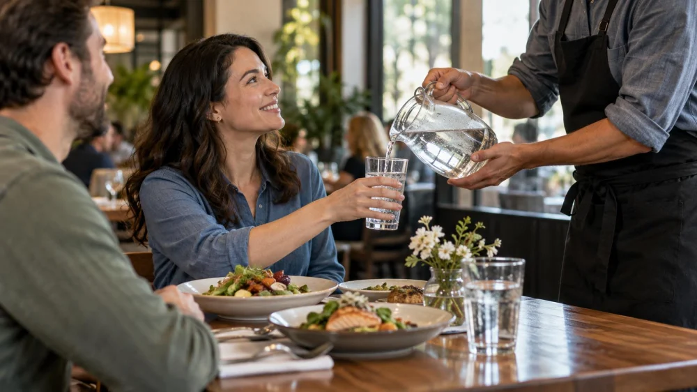 Restaurant Water Refill Request: Timing, Glass, and Service
